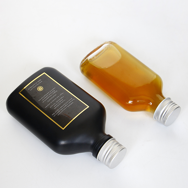 Coloful Glass Hip Flask Glass Bottle with Custom Printing for Juice