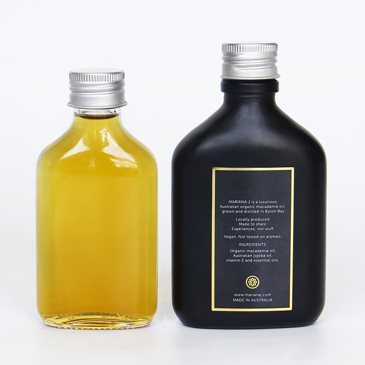 Coloful Glass Hip Flask Glass Bottle with Custom Printing for Juice