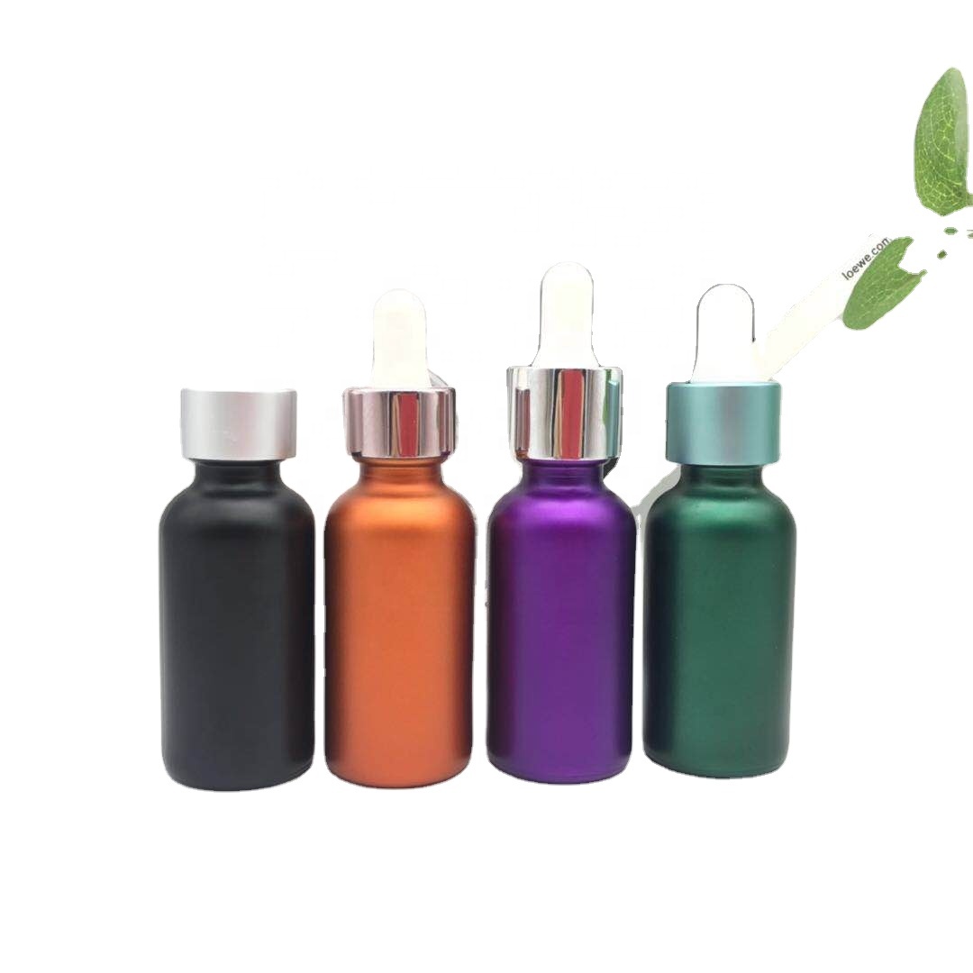 Color Coating For Glass Bottle Empty Matte With Dropper Cap