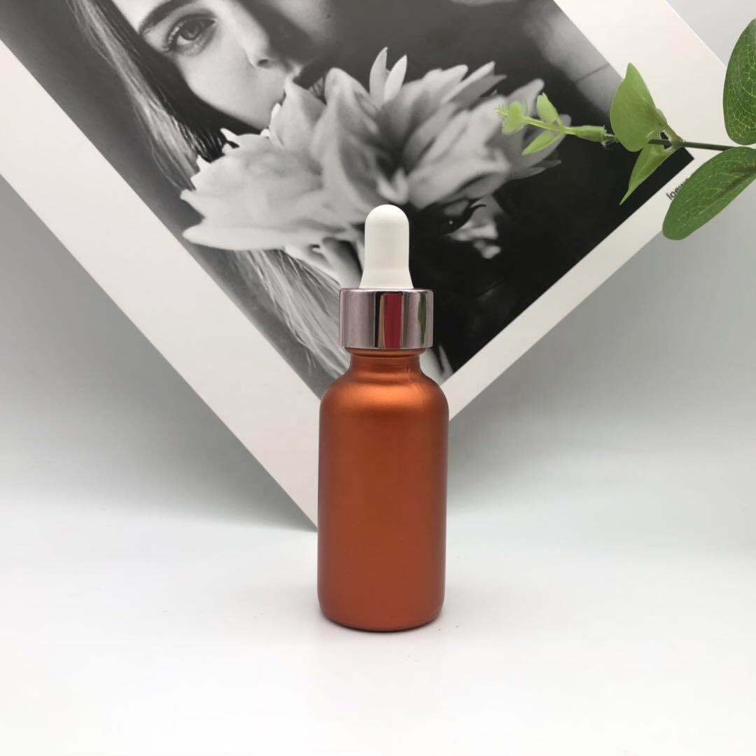 Color Coating For Glass Bottle Empty Matte With Dropper Cap