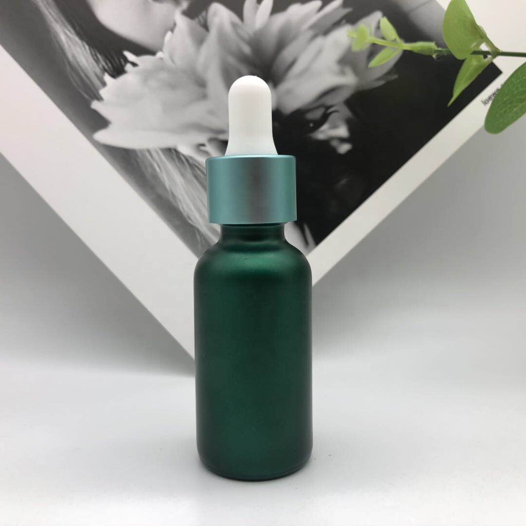 Color Coating For Glass Bottle Empty Matte With Dropper Cap