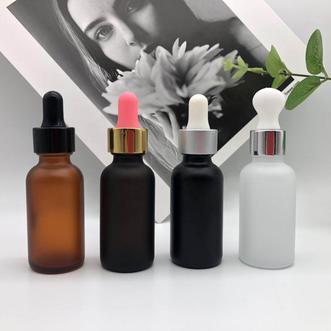 Color Coating For Glass Bottle Empty Matte With Dropper Cap