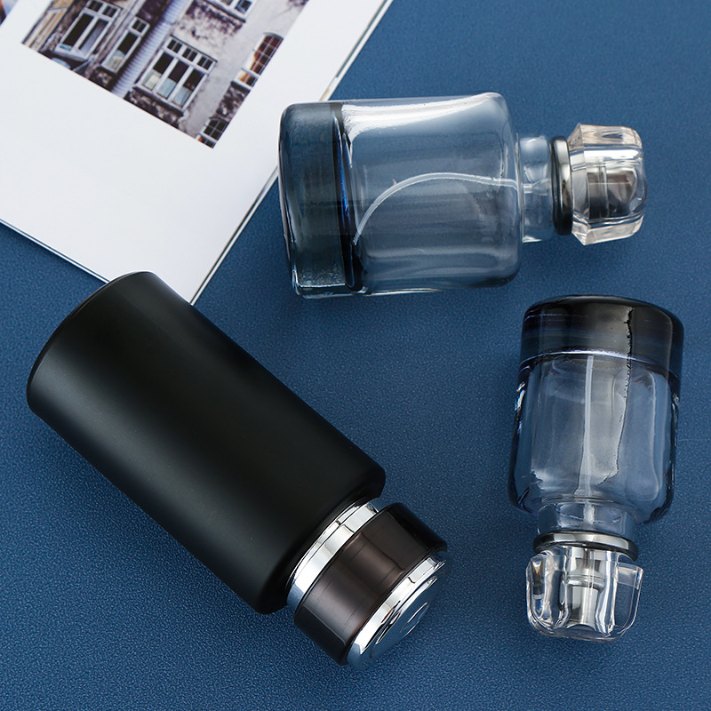 Color Metal Aluminum Case Square Nozzle Spray Perfume Glass Bottle Refillable Bottles Cosmetic Scent Pump Container