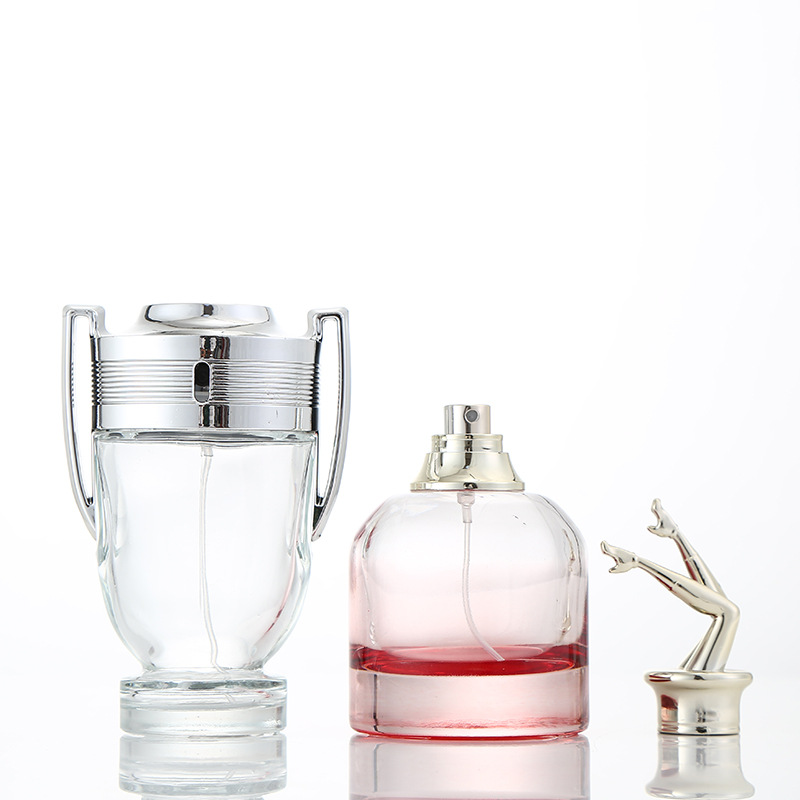 Color Metal Aluminum Case Square Nozzle Spray Perfume Glass Bottle Refillable Bottles Cosmetic Scent Pump Container