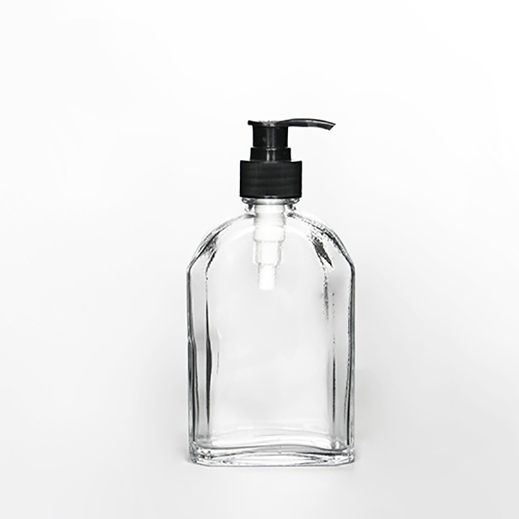 Color Painted Hand Soap Shampoo Glass Bottle With Metal Lotion Pump For Bathroom