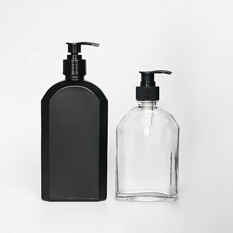 Color Painted Hand Soap Shampoo Glass Bottle With Metal Lotion Pump For Bathroom