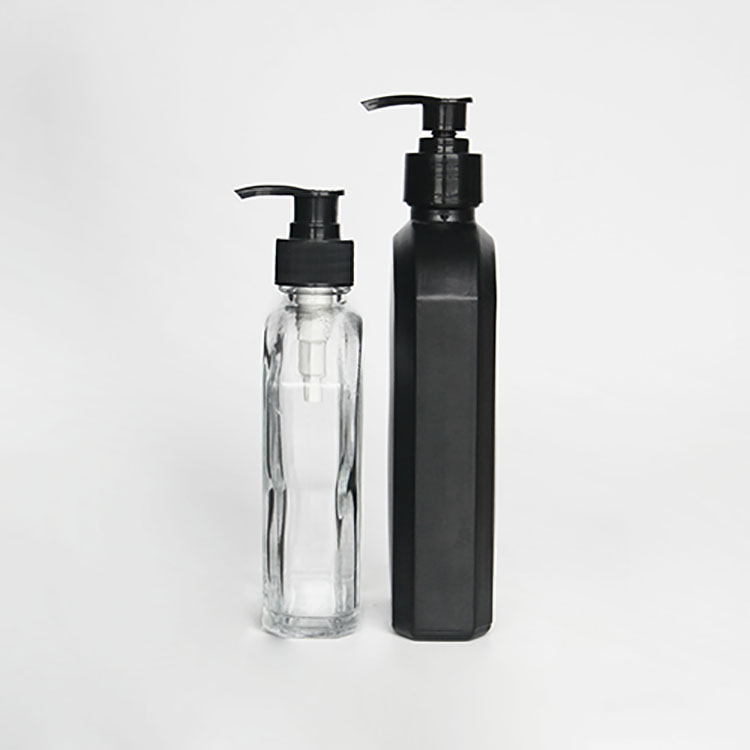 Color Painted Hand Soap Shampoo Glass Bottle With Metal Lotion Pump For Bathroom