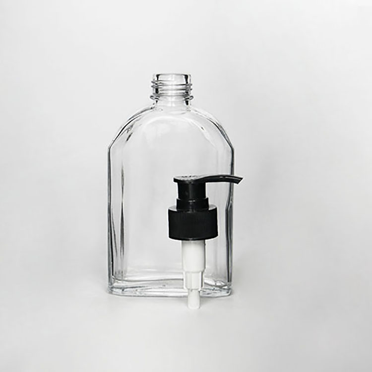 Color Painted Hand Soap Shampoo Glass Bottle With Metal Lotion Pump For Bathroom