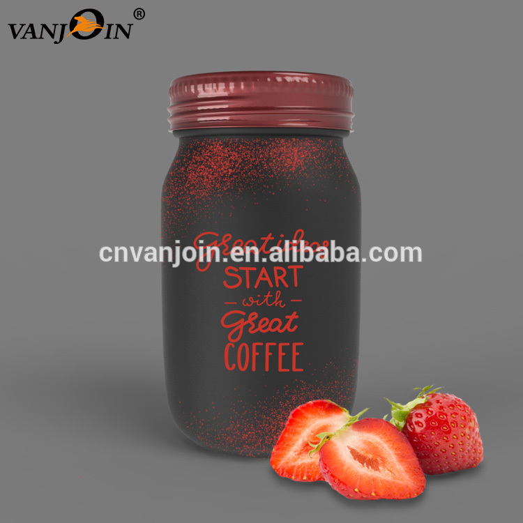 Colored Artwork Food Storage Glass Mason Jars With Lids