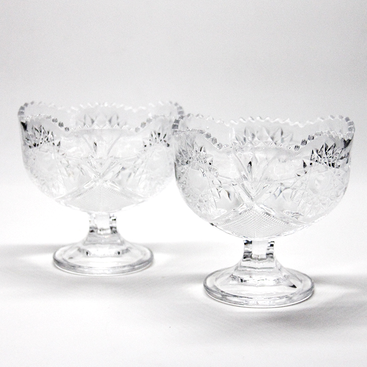 Colored Glass Ice Cream Bowls,Glass Footed Dessert Bowls