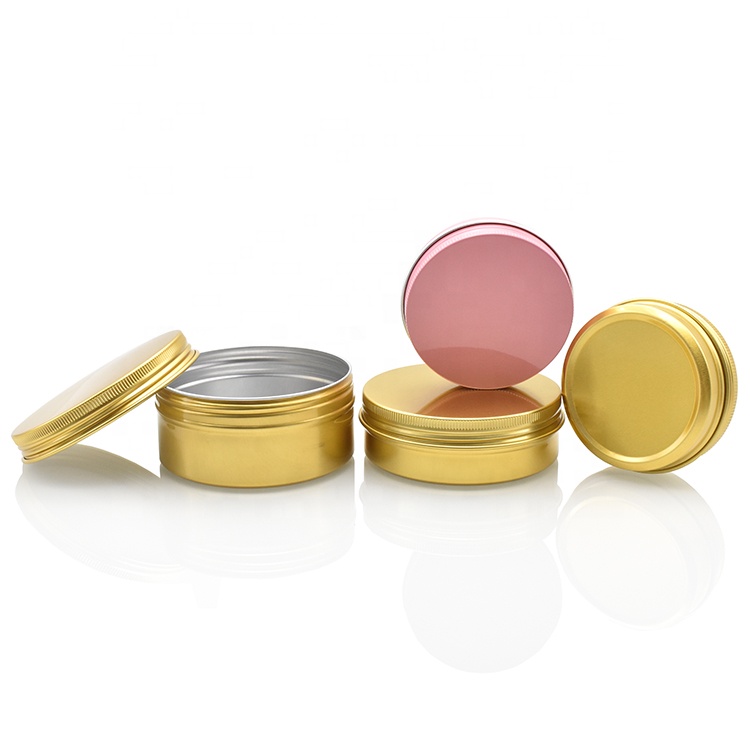 Colored empty 30ml 50ml aluminum jar gold black white red cosmetic hair wax aluminum tin 15ml 60ml 100ml 150ml with screw lids