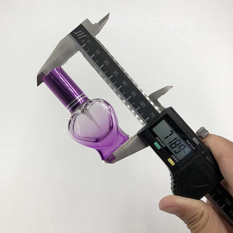 Colored heart shape glass spray perfume bottle 10 ml