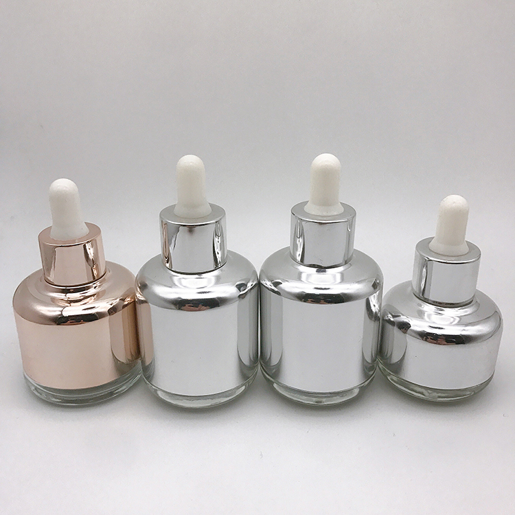Colorful 10ml 20ml 30ml 40ml 50ml Glass Dropper Bottle Electric Aluminium Shoulder Sleeve Glass Bottle Essence Bottle