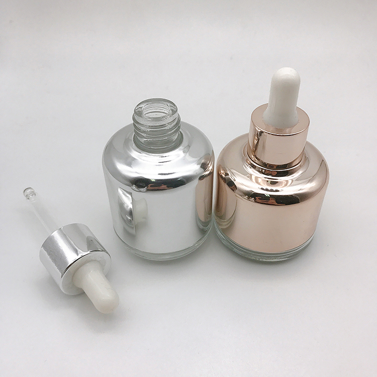 Colorful 10ml 20ml 30ml 40ml 50ml Glass Dropper Bottle Electric Aluminium Shoulder Sleeve Glass Bottle Essence Bottle