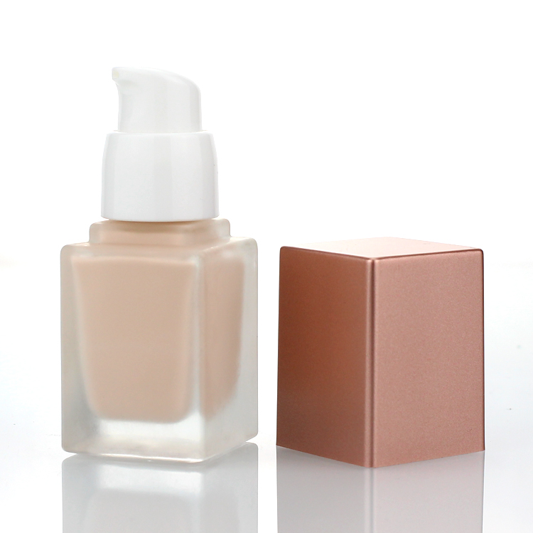 Colorful 20ml 25ml 30ml Square Shaped Luxury Lotion Bottle Travel Mini Size Foundation Liquid Glass Bottles