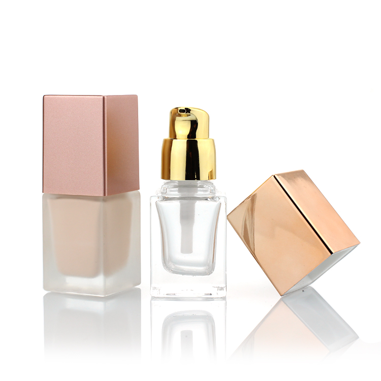 Colorful 20ml 25ml 30ml Square Shaped Luxury Lotion Bottle Travel Mini Size Foundation Liquid Glass Bottles