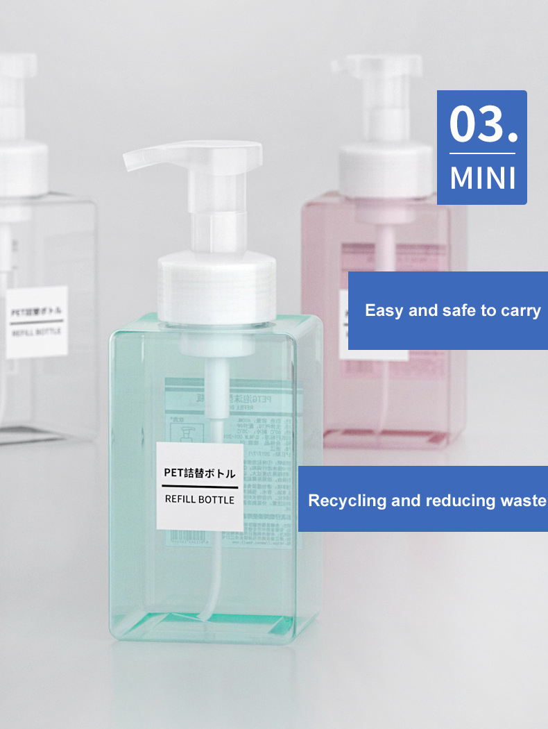 Colorful 250ml 450ml big foam pump white foaming bottle