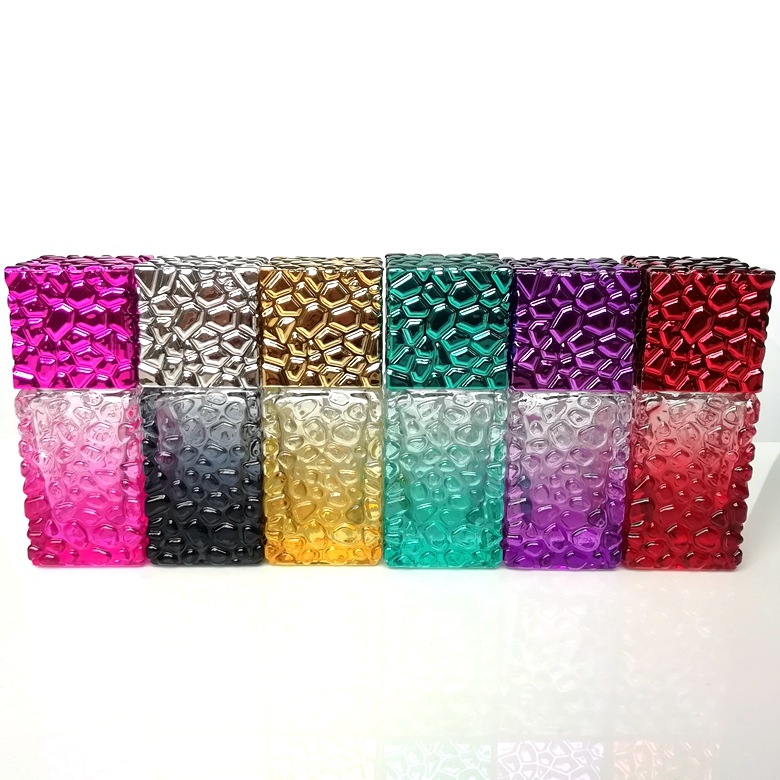 Colorful 25ml Water Cube Perfume Glass Bottle Perfume Spray Bottle Cosmetic Glass Bottle