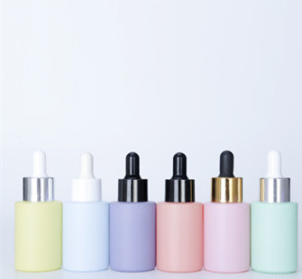 Colorful 30ml Flat Shoulder Essential Oil Bottle Glass Dropper Bottle
