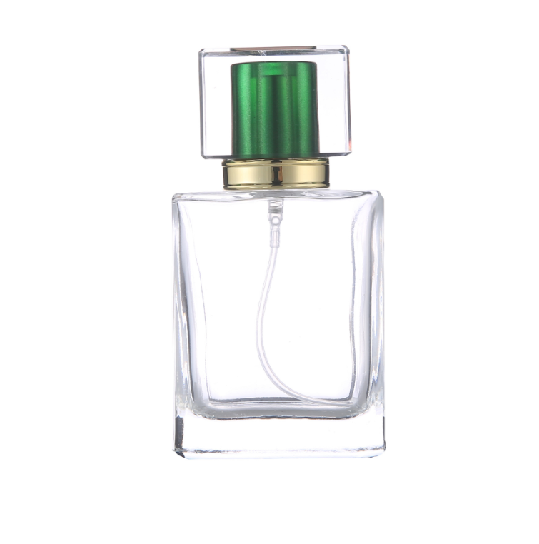 Colorful 30ml square glass perfume bottle perfume spray bottle