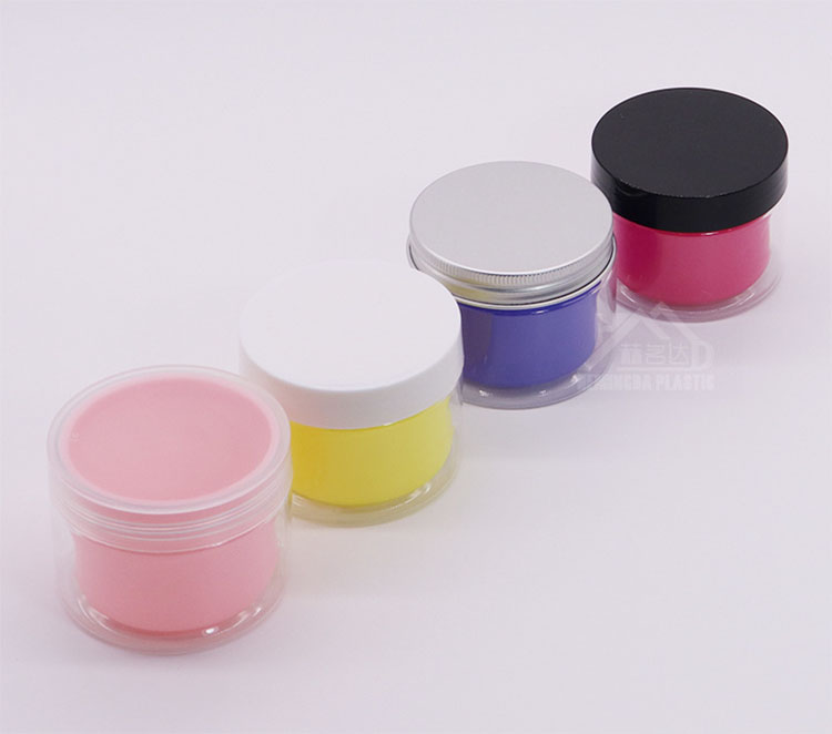 Colorful 68mm Double Wall Clear Pet Plastic Jar 100ml For Cosmetic