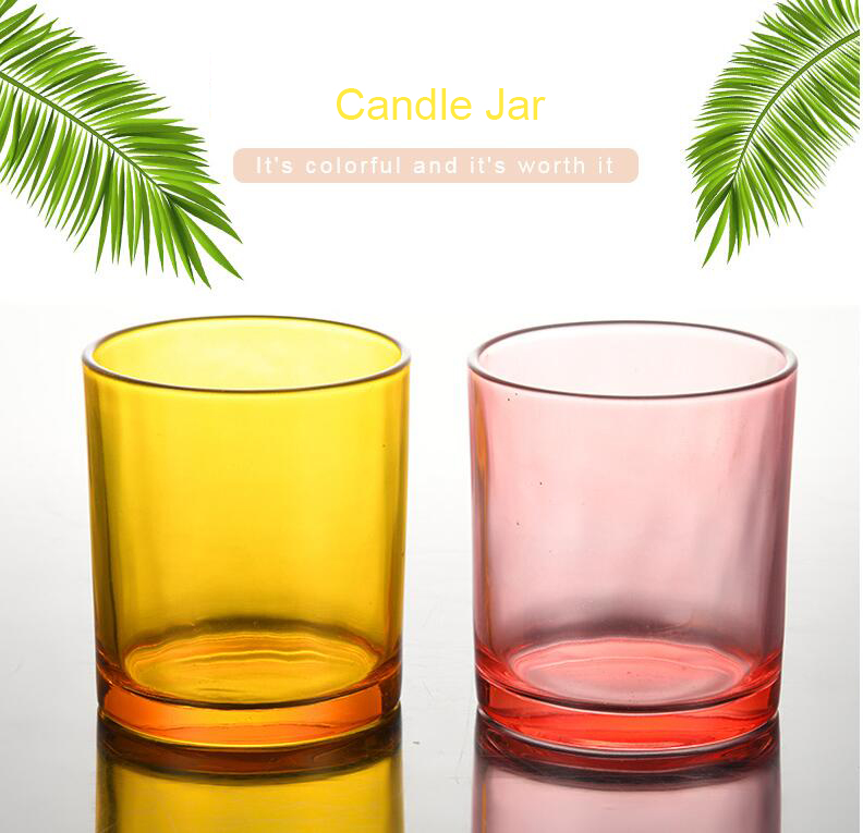 Colorful Cheap Wholesale Empty Luxury Candle Holders Glass Cylinder Shape Candle Jars In Bulk