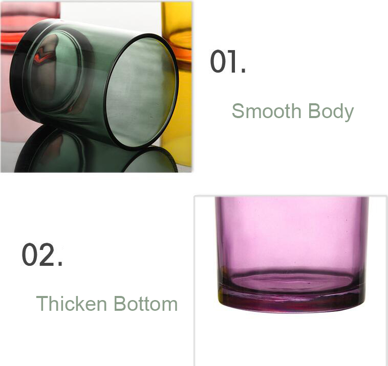 Colorful Cheap Wholesale Empty Luxury Candle Holders Glass Cylinder Shape Candle Jars In Bulk