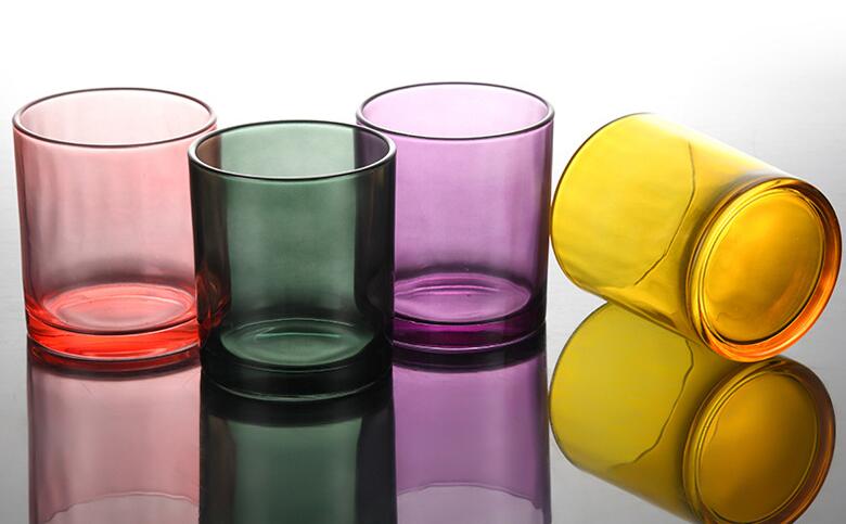 Colorful Cheap Wholesale Empty Luxury Candle Holders Glass Cylinder Shape Candle Jars In Bulk