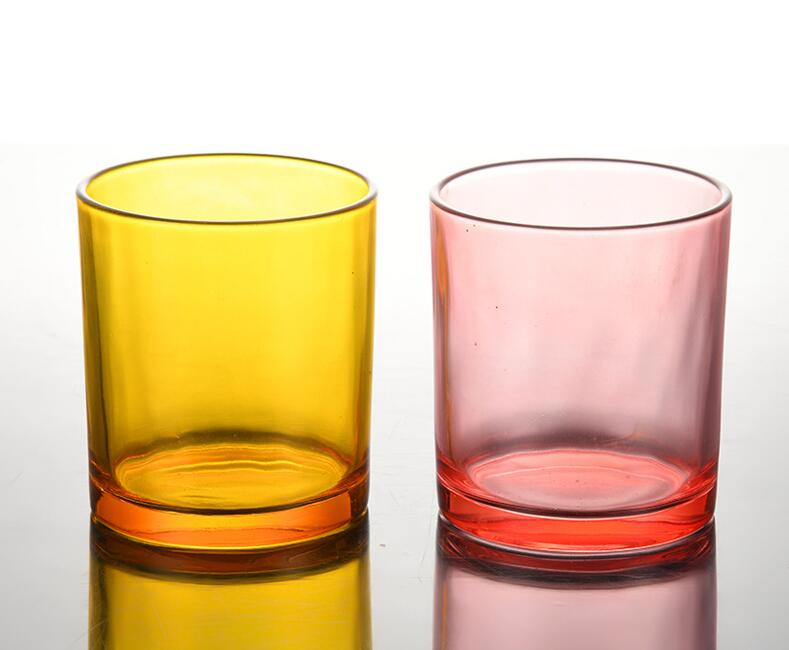 Colorful Cheap Wholesale Empty Luxury Candle Holders Glass Cylinder Shape Candle Jars In Bulk