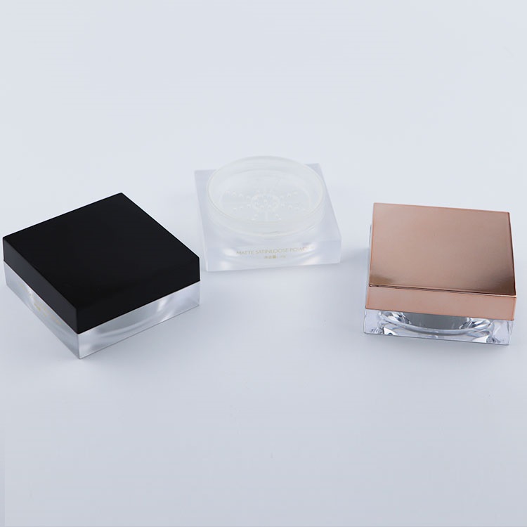 Colorful Cosmetic Cream Loose Powder Case With Sifter