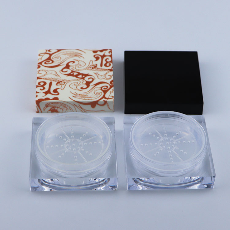 Colorful Cosmetic Cream Loose Powder Case With Sifter