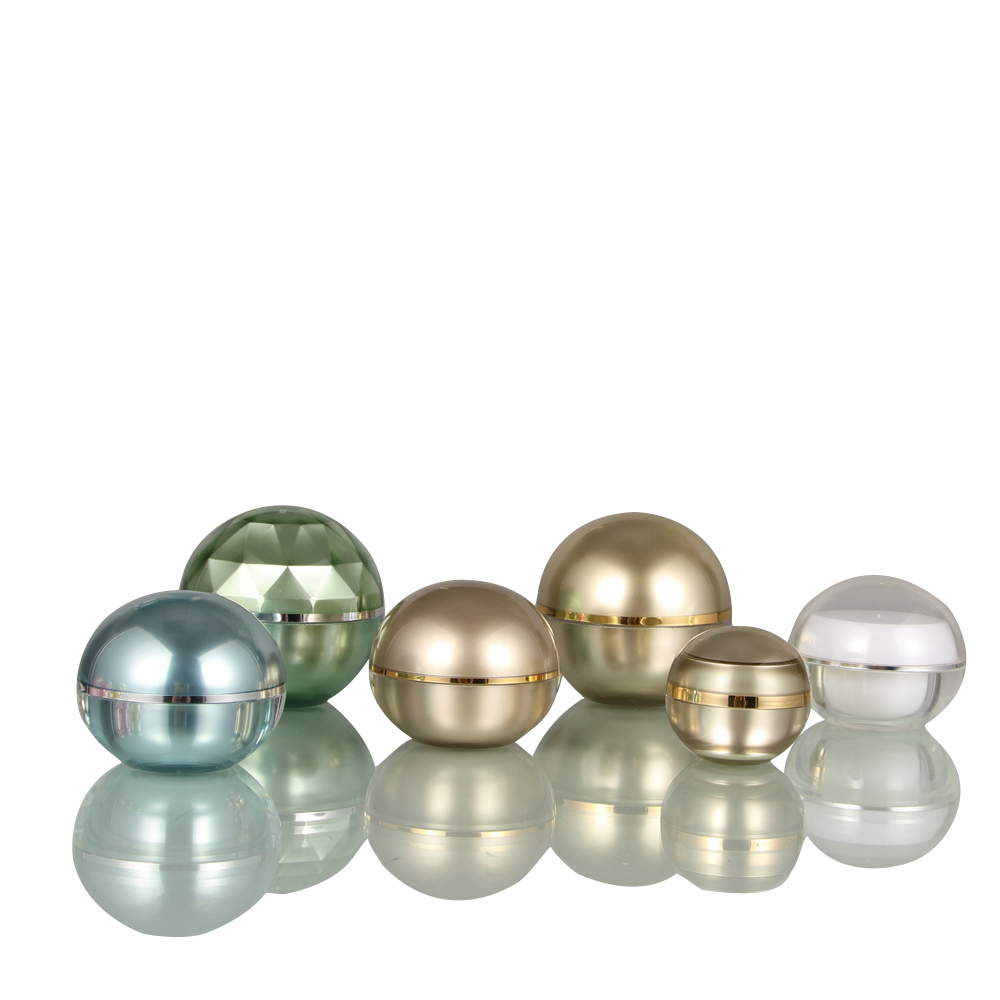 Colorful Gold Green White Transparent Empty 5g 10g 15g Cosmetic Ball Jar with Diamonds Pattern