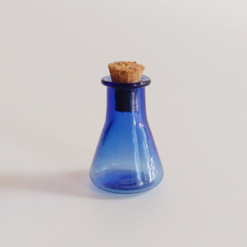 Colorful Mini glass jar Small wishing vial Home Decoration storage bottle Pendant Necklace corked glass bottle