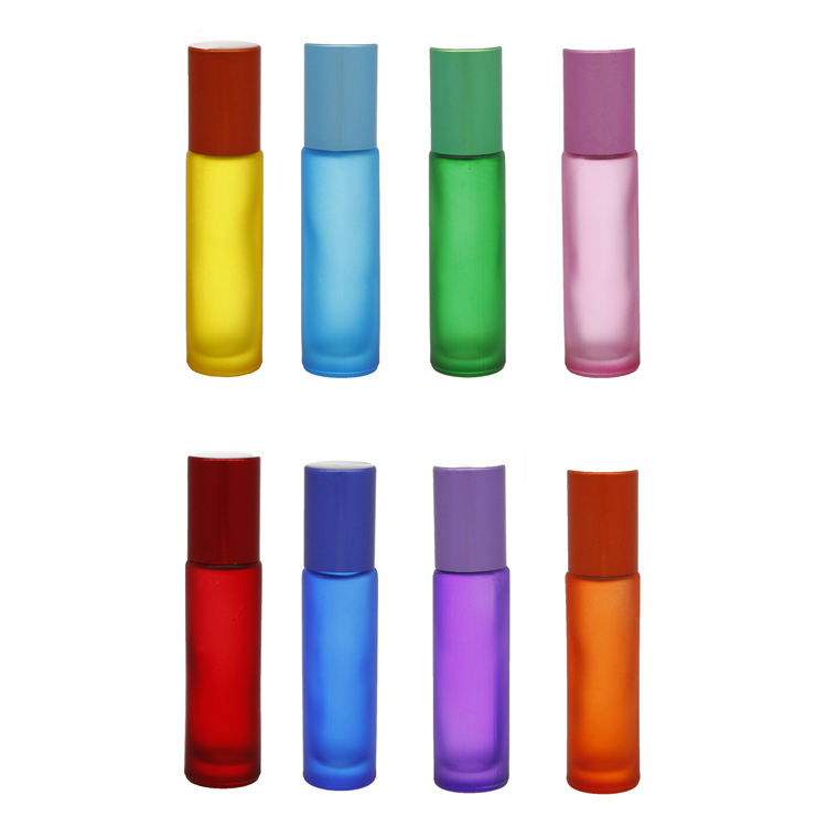 Colorful Roll On Bottles 15ml Essential Oil Perfume Roller  With Roller Ball For Cosmetics