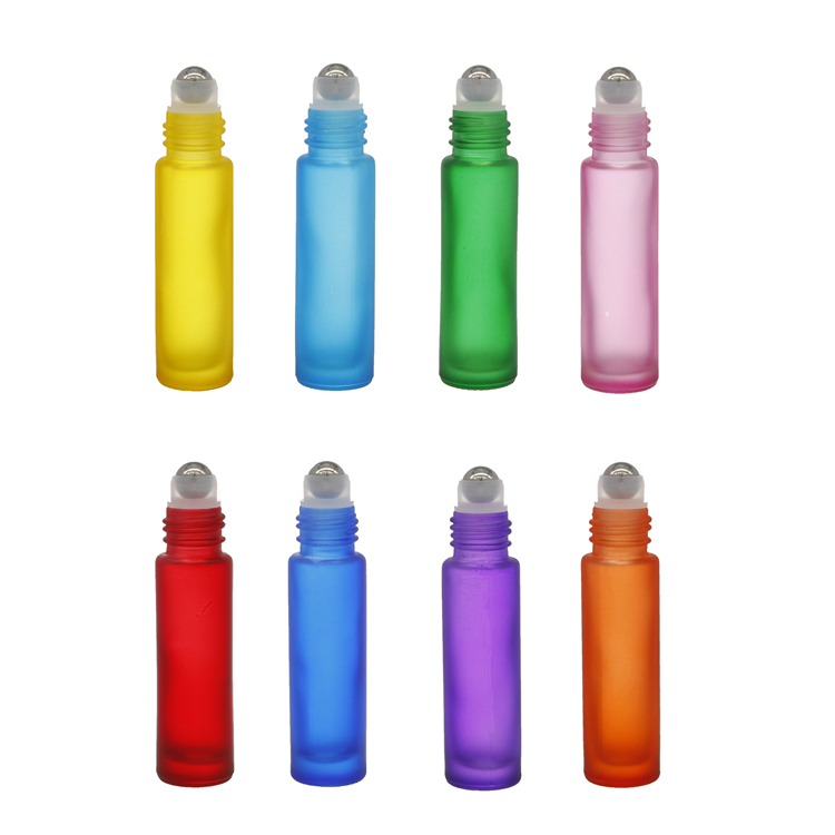 Colorful Roll On Bottles 15ml Essential Oil Perfume Roller With Roller Ball For Cosmetics