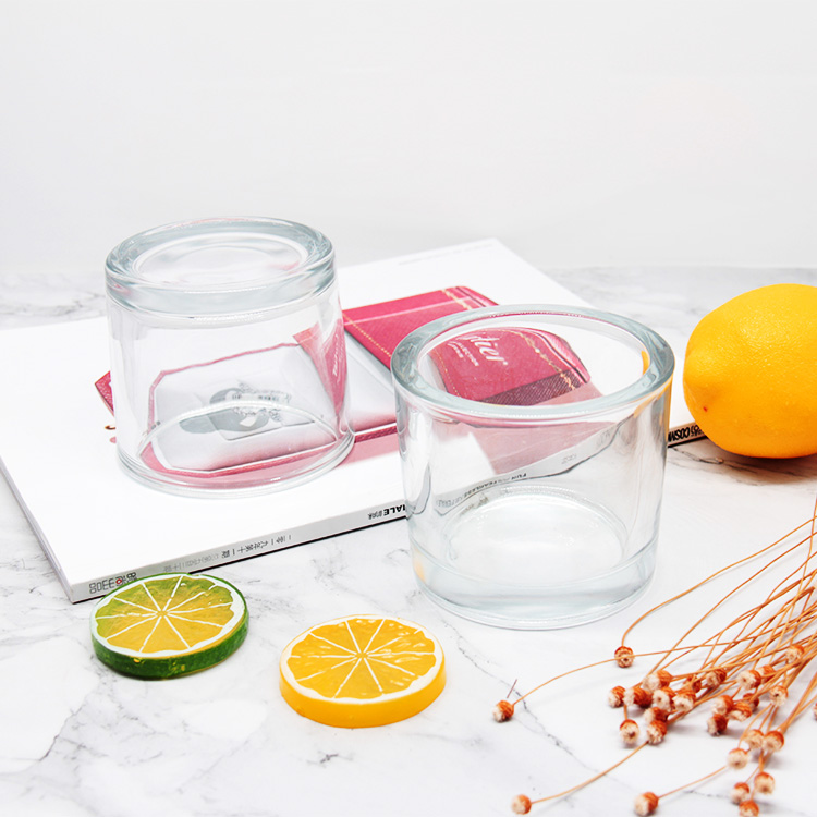Colorful Sprayed Glass Candle Jars With Lid Empty Glass Containers For Candles
