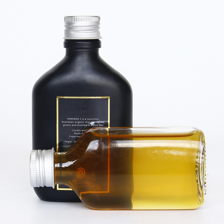 Colorful Square Hip Flask Glass Bottle with Custom Spray Color and Silk Printing LOGO 100 ml 200 ml