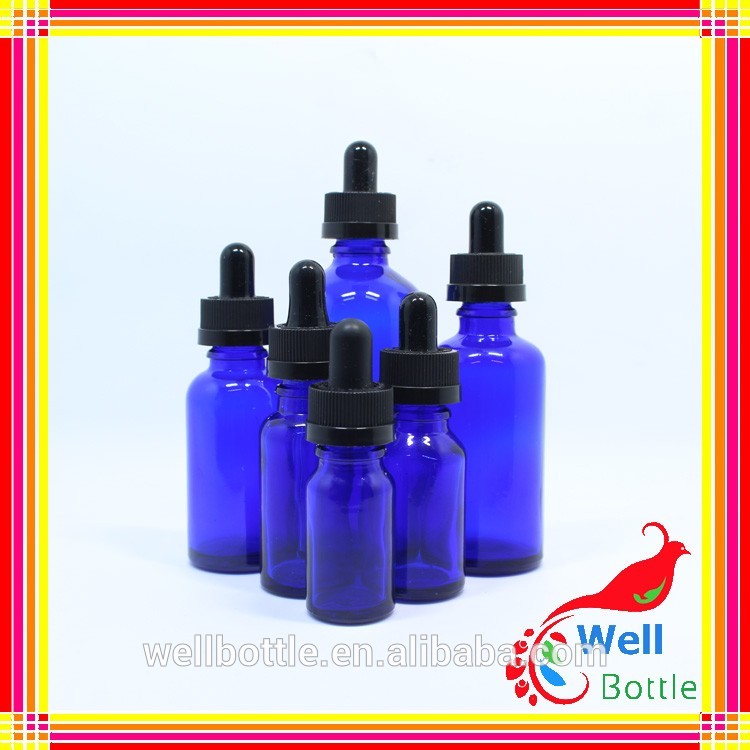 Colorful amber green blue clear round glass dropper bottle for essential oil bottle GR001R