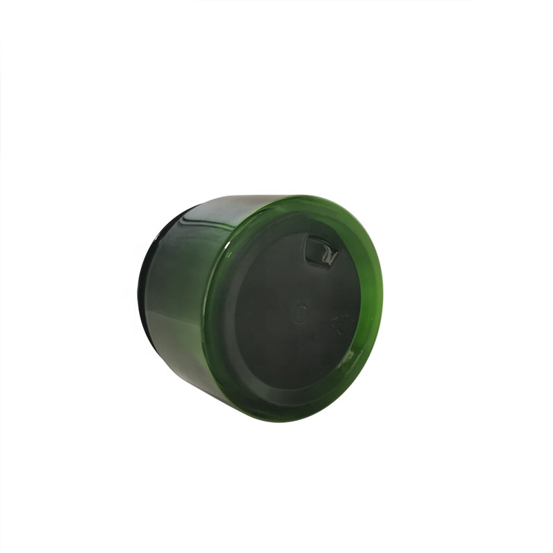 Colorful cosmetic container round 80 ml 100 ml double wall layer PET plastic jars with screw lid