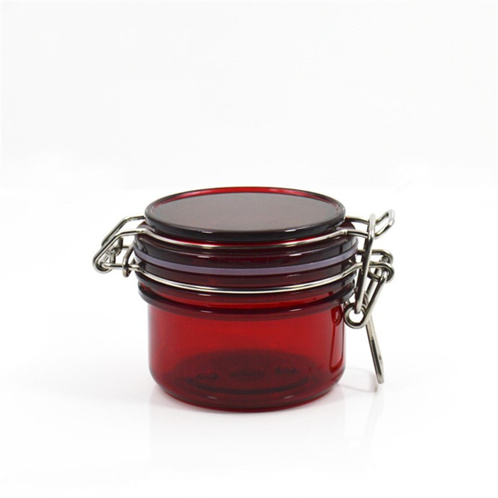 Colorful creamic lid plastic sealed pots hermetic plastic storage jar
