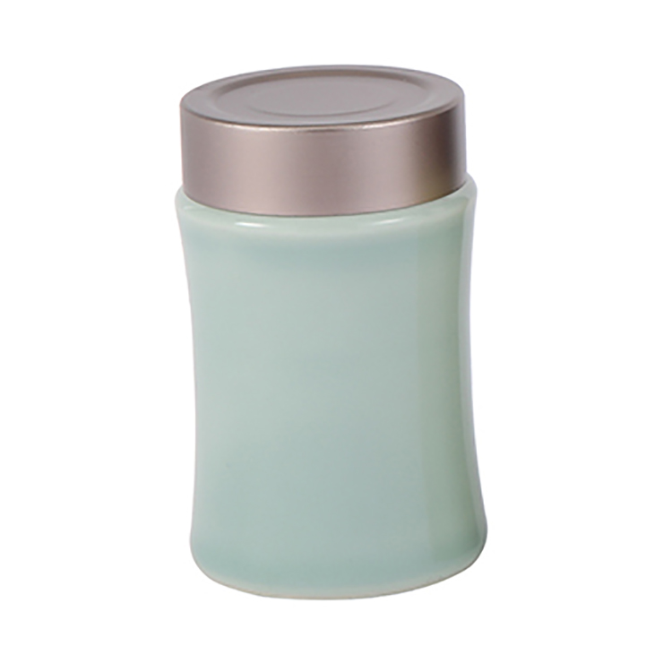 Colorful cylinder round shape coffee candy cans, exquisite ceramic kitchen jar with lid