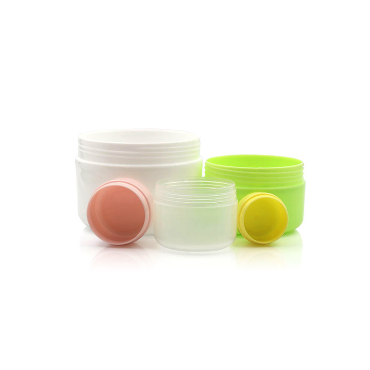 Colorful empty 100g macaron shape cosmetic jar plastic macaron cream pp jar
