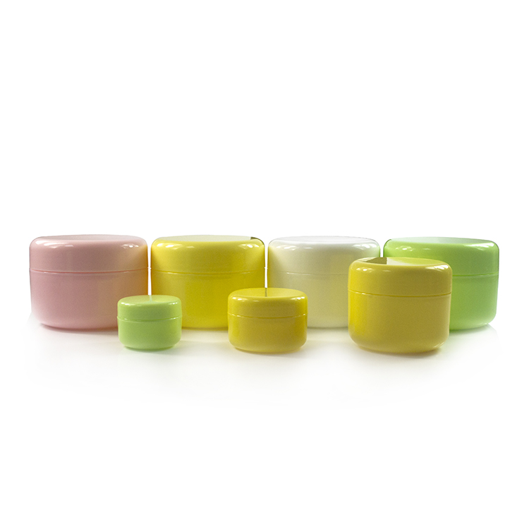 Colorful high quality pink green yellow white 10g 20g 50g 100g 200g plastic cosmetic cream jar for skin care