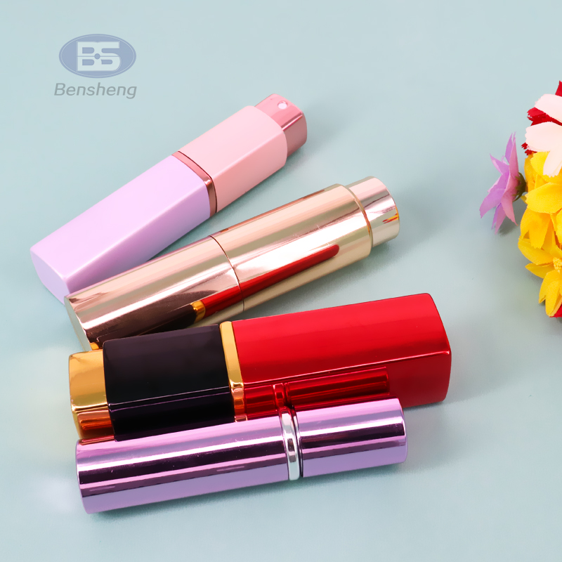 Colorful luxury refillable 8ml 15ml twist aluminum spray atomizer perfume bottle