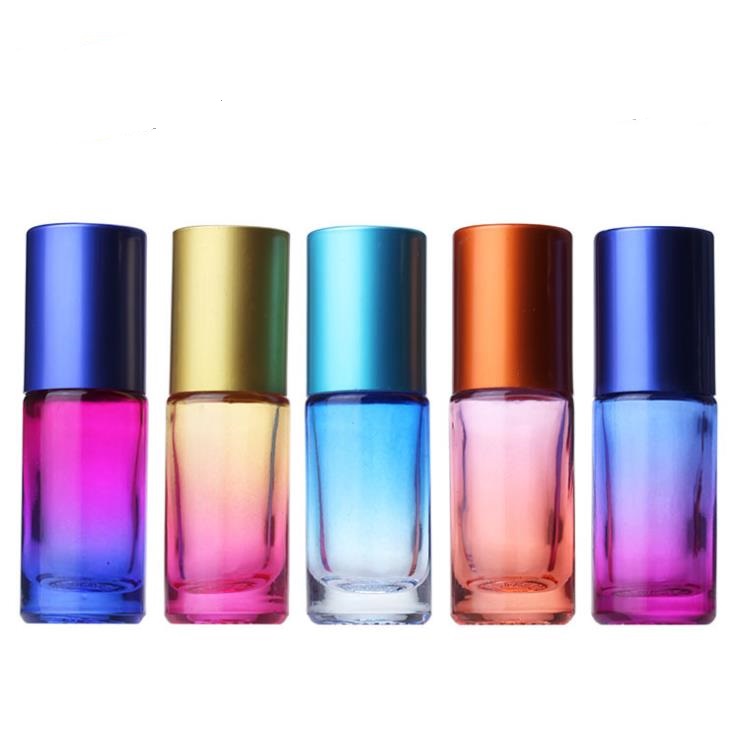 Colorful pink glass roller bottle lip tint glass roller bottle 10ml