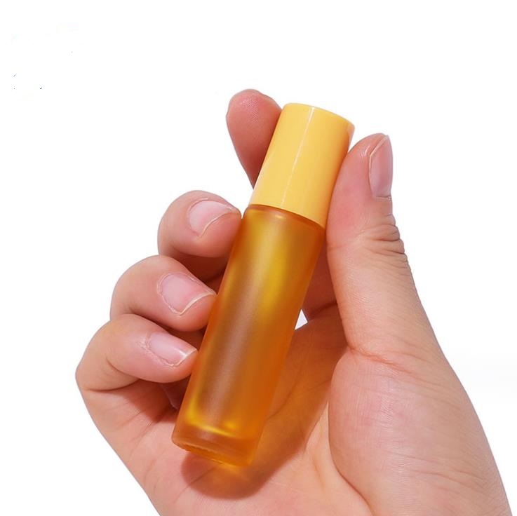 Colorful pink glass roller bottle lip tint glass roller bottle 10ml