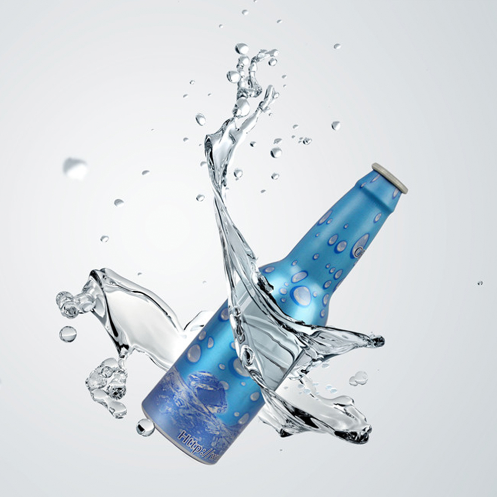 Colorful printed wholesale 12oz empty biodegradable packing aluminium beer bottle