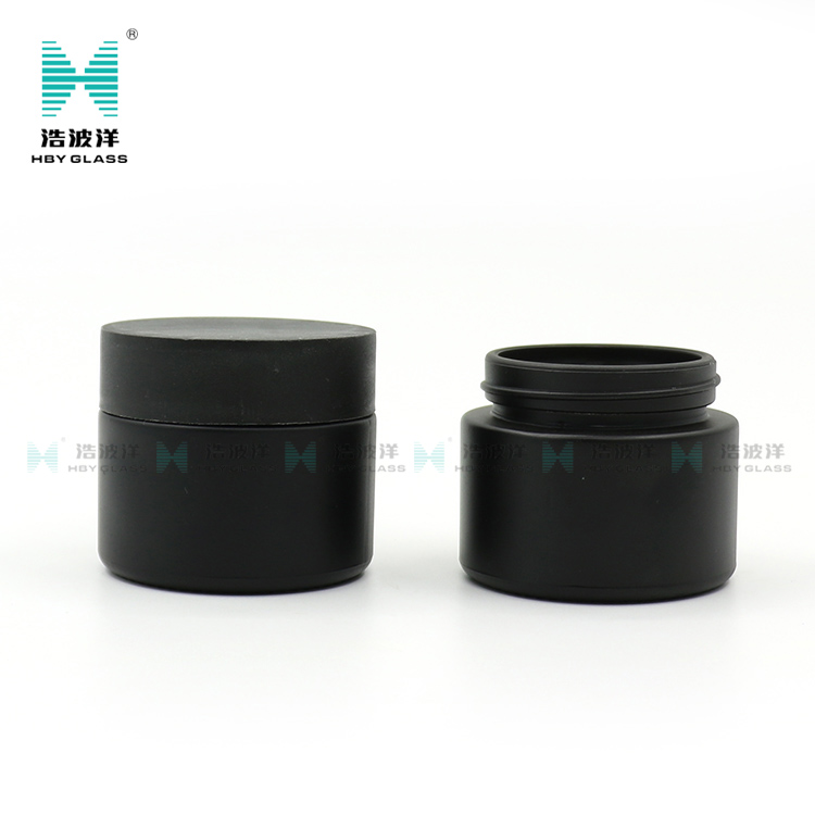 Colourful 2oz round cream cosmetic glass jar with plastic lid