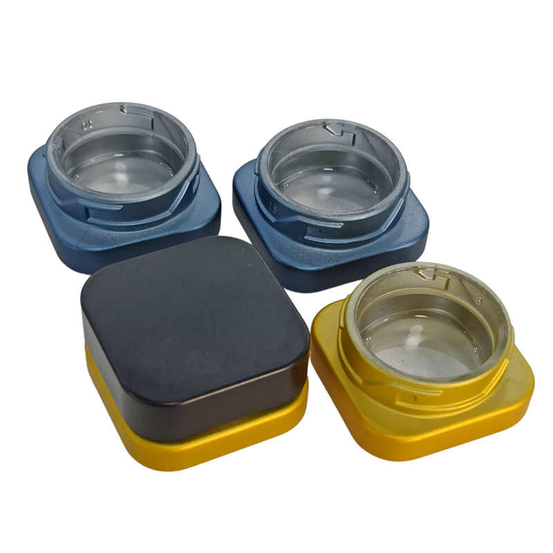 Concentrate  3ml 5ml 5g 7ml 9ml opaque child resistant glass square wax jar child proof  with biack plastic child resistant lid