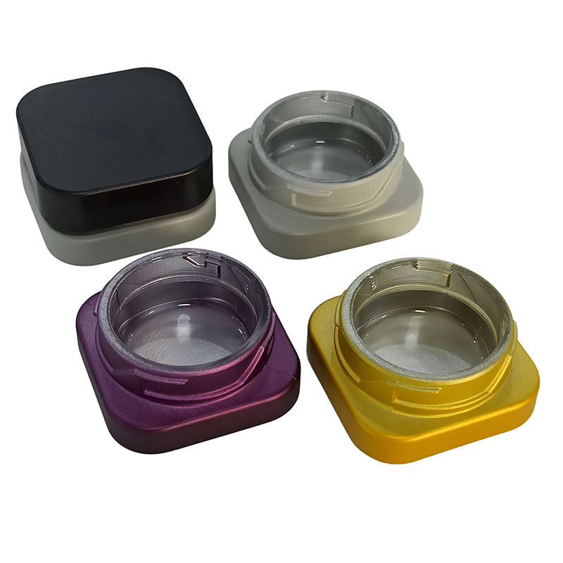 Concentrate 3ml 5ml 5g 7ml 9ml opaque child resistant glass square wax jar child proof with biack plastic child resistant lid